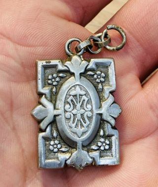Antique Victorian White Metal Watch Fob / Unusual Pendant Rare Collectible 1880s