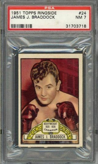 James J.  Braddock 1951 Topps Ringside Boxing 24 - Rare - Psa 7 Nm
