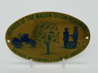 Member Of The Mason Dixon Region Antique Automobile Club Of America Plaque Badge