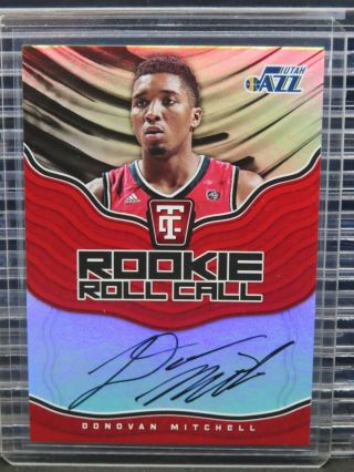 2017 - 18 Totally Certified Donovan Mitchell Rookie Roll Call Rc Auto Rrc - Dm P55