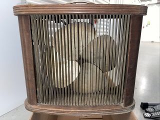 Vintage Antique Mathes Cooler Control Fan In Wood Box