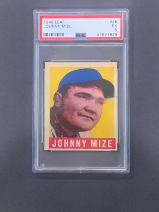 1948 Leaf Johnny Mize Hof 46 York Giants Psa 5 Ex