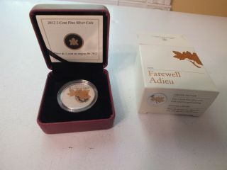 Farewell To The Penny - 2012 Canada 1 Cent Fine Silver Coin With Gold Plating