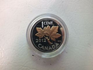 Farewell to the Penny - 2012 Canada 1 Cent Fine Silver Coin With Gold Plating 2