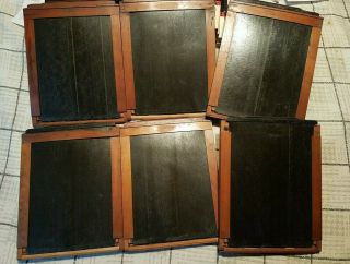 6 Antique Wood Frame Glass Plate Film Photo Holder Marked Universal