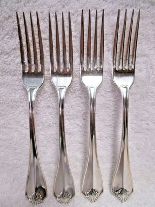 Oneida King James Dinner Forks 7 5/8 " Silverplate Set Of 4