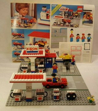 Vintage Lego Classic Town 6375 - 2 Gas Station Set (1980) : 100 Comp W/box/instr