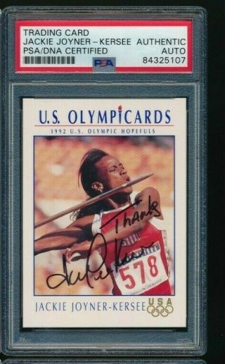 1992 Impel Us Olympicards Jackie Joyner - Kersee 88 Psa/dna Signed Autograph Rc