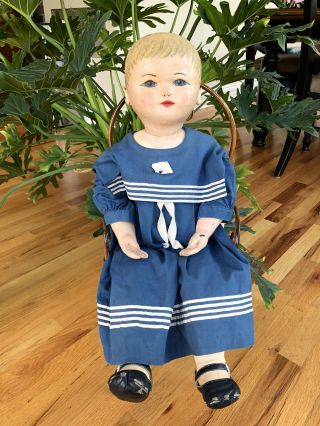 Antique Martha Chase Oil Cloth Doll Huge Adorable Baby :)