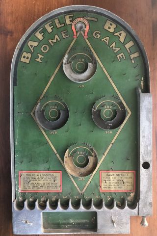 Antique Vintage Baffle - Ball Home Game 1930s Board Only Wall Art Billiard