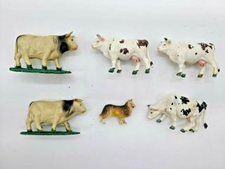 G Gauge 6 Barnyard Animals.  Includes Four Cattle And One Collie.