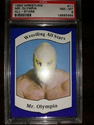 Mr.  Olympia 1983 Wrestling All Stars Card Graded Psa 8