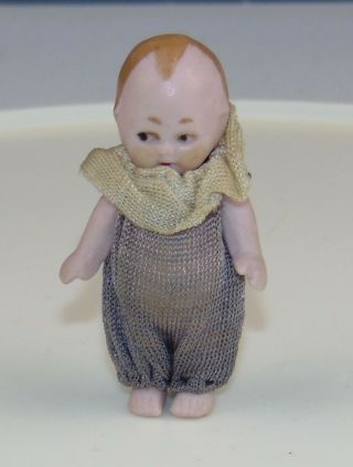 Impish Antique Miniature Bisque Doll Boy Dollhouse