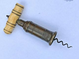 Antique Thomason Type Patent 19th Century Bronze Corkscrew
