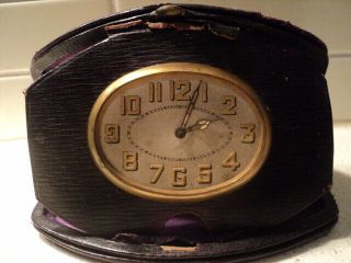 Antique Swiss Travelling Clock In Case