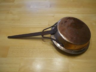 Antique Primitive Large Copper 9 Inch Kitchen Pot Pan