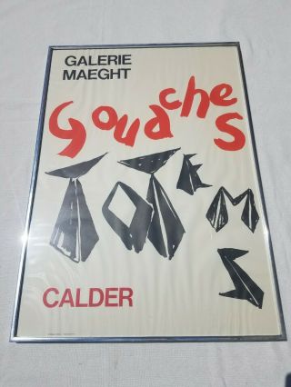 Vintage Alexander Calder Galerie Maeght 1966 Exhibition Poster,  Gouaches Totems