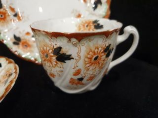 ⚜ Antique Victorian Ena Tea Trio By J.  Goodwin Stoddard & Co Foley Pattern 2957⚜ 3