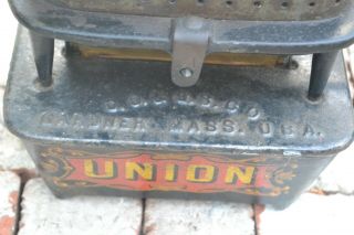 Antique “Union” Sad Iron Heater - Gardner,  Mass.  USA 3