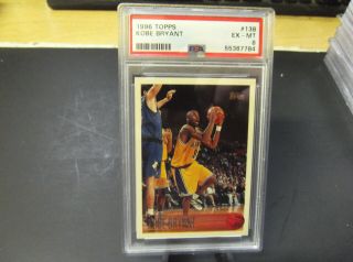 Psa 6 Kobe Bryant 1996 - 97 Topps Basketball 138 Rc Rookie Card Lakers - - A2