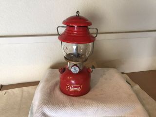 Vintage Coleman Red 200a Lantern Dated 2/60 Single Mantel