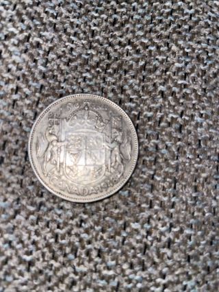 1948 Canada Half Dollar/50 Cent Silver Coin - Good Grade Key Date -