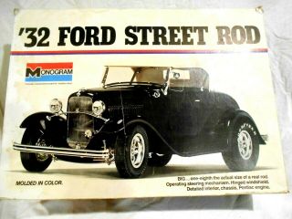 Monogram 32 Ford Street Rod 1/8 Scale Box Parts Decal Sheet