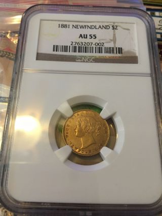 1881 Newfoundland $2 Gold