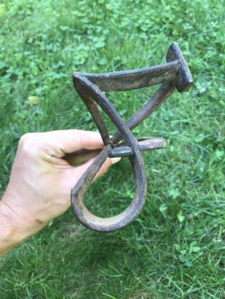 Antique Cattle Branding Iron Wrought Iron Western Cowboy Rancher Number “7”