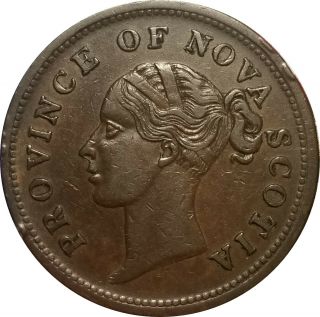 1840 Nova Scotia One Penny Token,  7 Fringes,  Xf To Au Details,  Ns - 2c1,  Km - 4