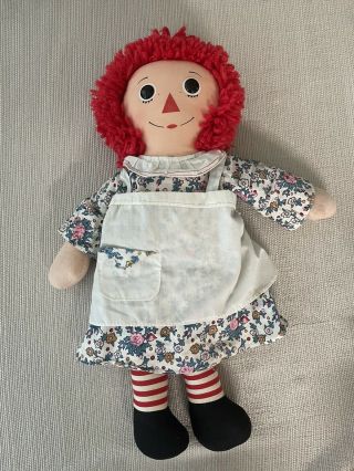 Vintage Knickerbocker Raggedy Ann Doll W/ I Love You Heart 18” Owner