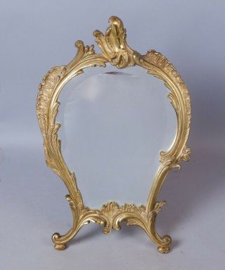 Unusual Antique 19c B&H Bradley Hubbard Brass Dresser Boudoir Mirror 2
