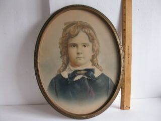 Antique Victorian Simple Oval Wood And Gesso Picture Frame 14 3/4 " X 11 3/4 "