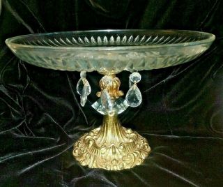 Antique Wedding Cake Stand Crystal Glass Chandelier Gold Baroque Abp