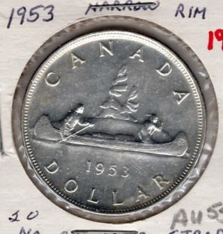 1955 & 1953 Canadian Silver Dollars 80 Silver Canada Coins you grade 3