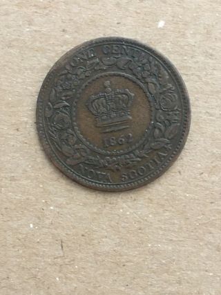 Canada Nova Scotia Large Cent 1862 Queen Victoria Strong Fine Scarce