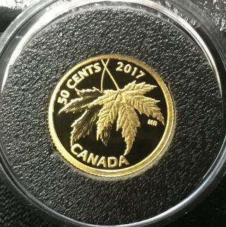 2017 Canada G50c Gold Maple Leaf 1/25 Oz.  9999 Proof Rcm " The Silver Maple Leaf "