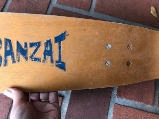 Vintage 1970s BANZAI Aluminum Skateboard Gold Orange Bronze Blue 3