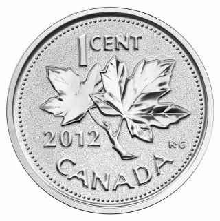 Farewell To The Penny - 2012 Canada 1 Cent 5 Oz.  Fine Silver Coin