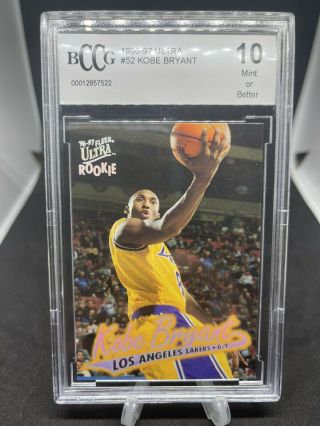 Kobe Bryant 1996 Fleer Ultra 52 Rookie Rc Lakers Bccg 10