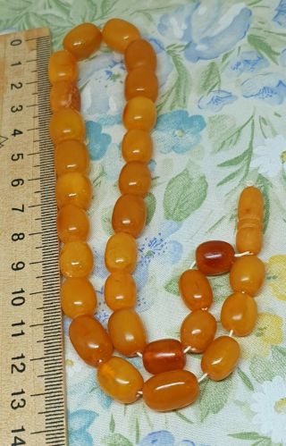 Amber egg yolk baltic old Rare antique rosary 23gramm,  bernstein 3