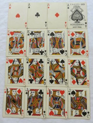 Antique A.  Dougherty Tally Ho Playing Cards