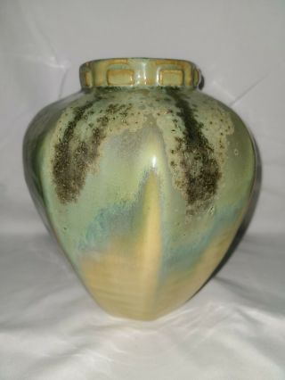 Large Antique Fulper Drip Glaze Vase Art Pottery (prang,  Stangl)