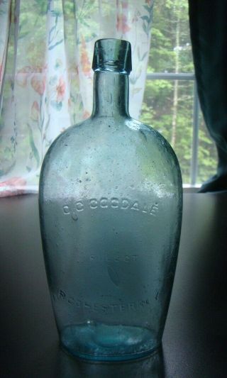 Antique Civil War Period C.  C.  Goodale - Rcohester,  N.  Y.  Historical Whiskey Flask