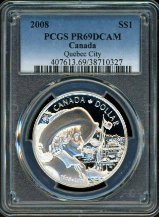 2008 $1 Pcgs Pr69dcam - 400th Anniversary Of Quebec City