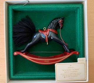 Vintage Hallmark 1982 Rocking Horse 2 In Series Christmas Ornament