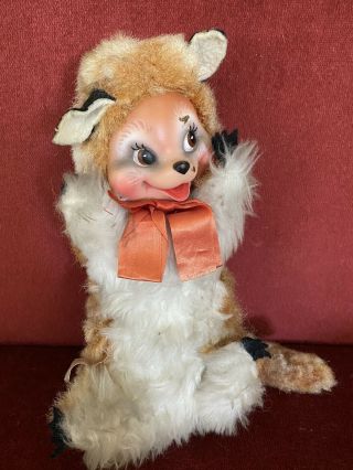Vintage Rushton Fox Plush Stuffed Animal Rubber Face