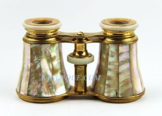 Antique French Opera Glasses With Rainbow Mother Of Pearl 121