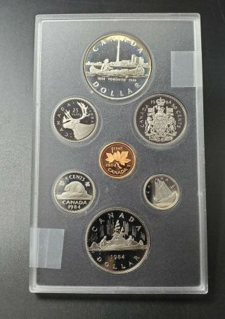 1984 Royal Canadian,  Proof Set Silver Dollar 7 Coin Set Case