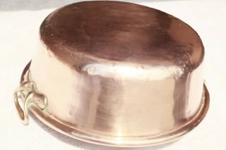 Antique French Copper Jam Pan With Bronze Handles Rolled Rim 16.  5inch 7.  7lbs 2
